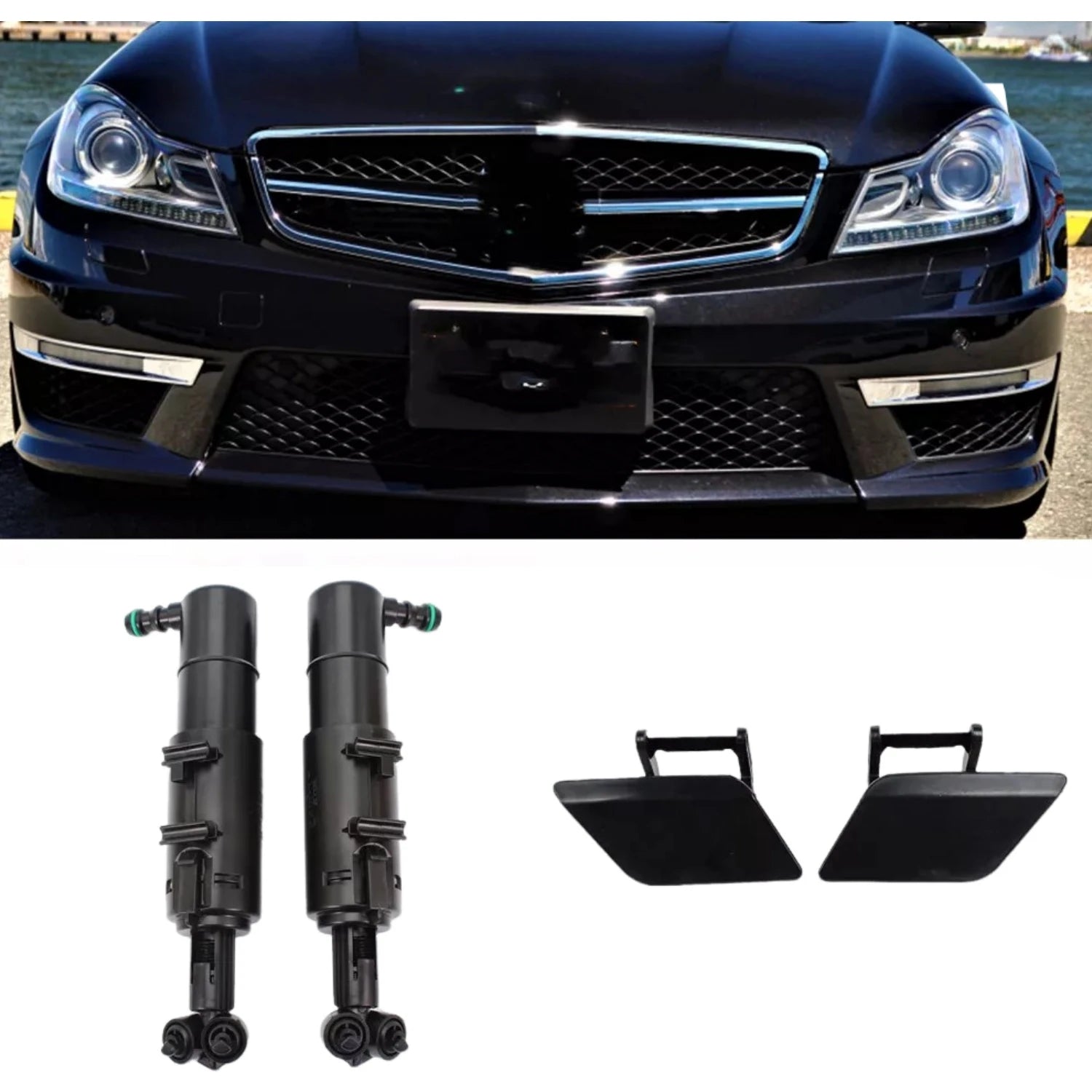 A2048602747 A2048602847 A2048804224 A2048804324 Headlight Washer Nozzle Cylinder Lift+Cap