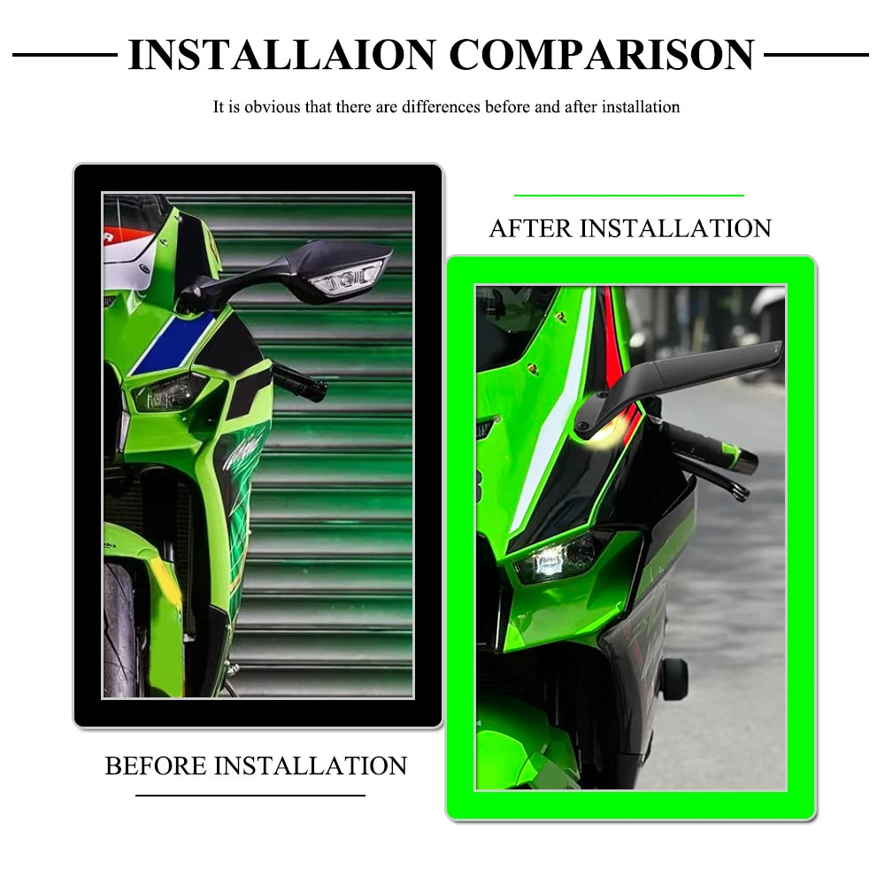 For Kawasaki Ninja 1000 ZX-10RR ZX 10RR ZX-10R ZX10R 2017-2026 Motorcycles Wind Wing Adjustable  - Automotive LED Light
