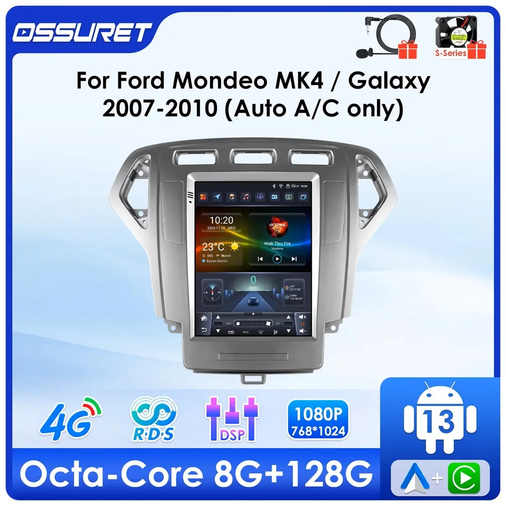 9.7"Carplay Android Auto multimedia for Ford Mondeo mk4 Galaxy A/C 2007-2010 Car intellige