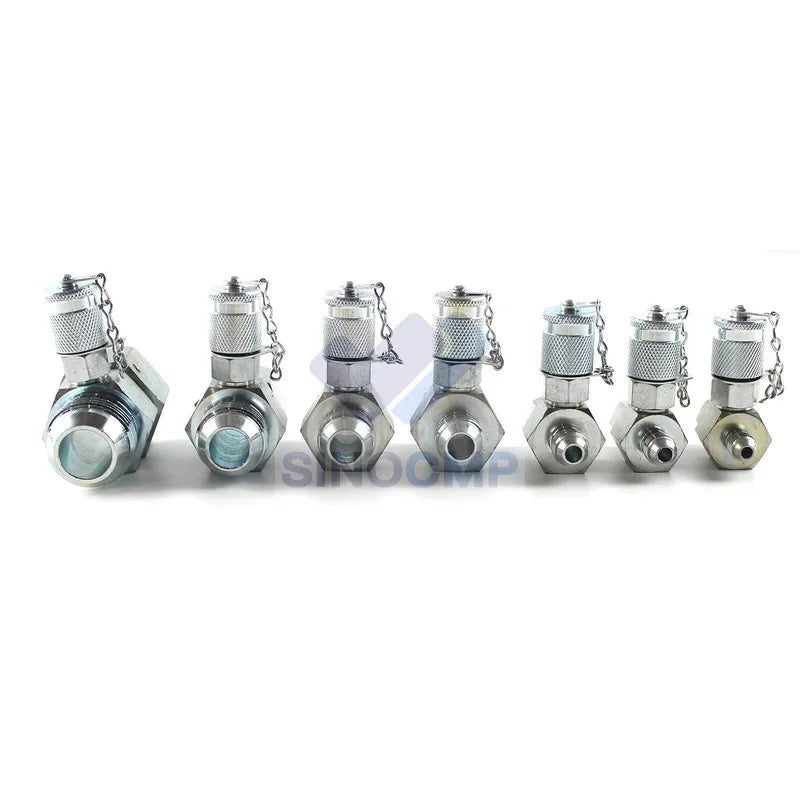 7x/set Hydraulic Swivel Run tees JIC 37° Series Test Coupling Point 1-5/16, 1-1/16, 7/8, 3