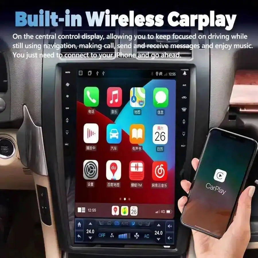13.6inch Android Car Radio Vertical Screen For Toyota Crown 13 14 2010-2018 Stereo 4G GPS  | AUTOKITSHOP