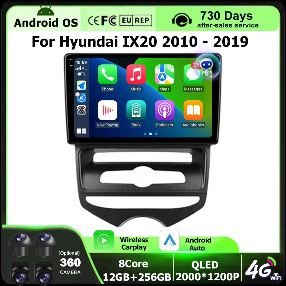 Android 16 Auto Carplay For Hyundai IX20 2010 - 2019 Car Radio Multimedia Video Player Nav