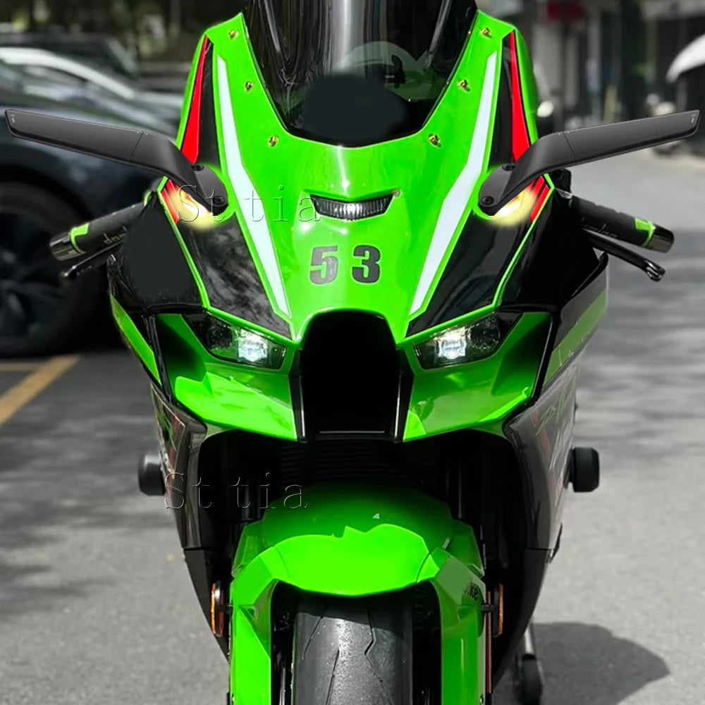 For Kawasaki Ninja 1000 ZX-10RR ZX 10RR ZX-10R ZX10R 2017-2026 Motorcycles Wind Wing Adjustable  - Automotive LED Light