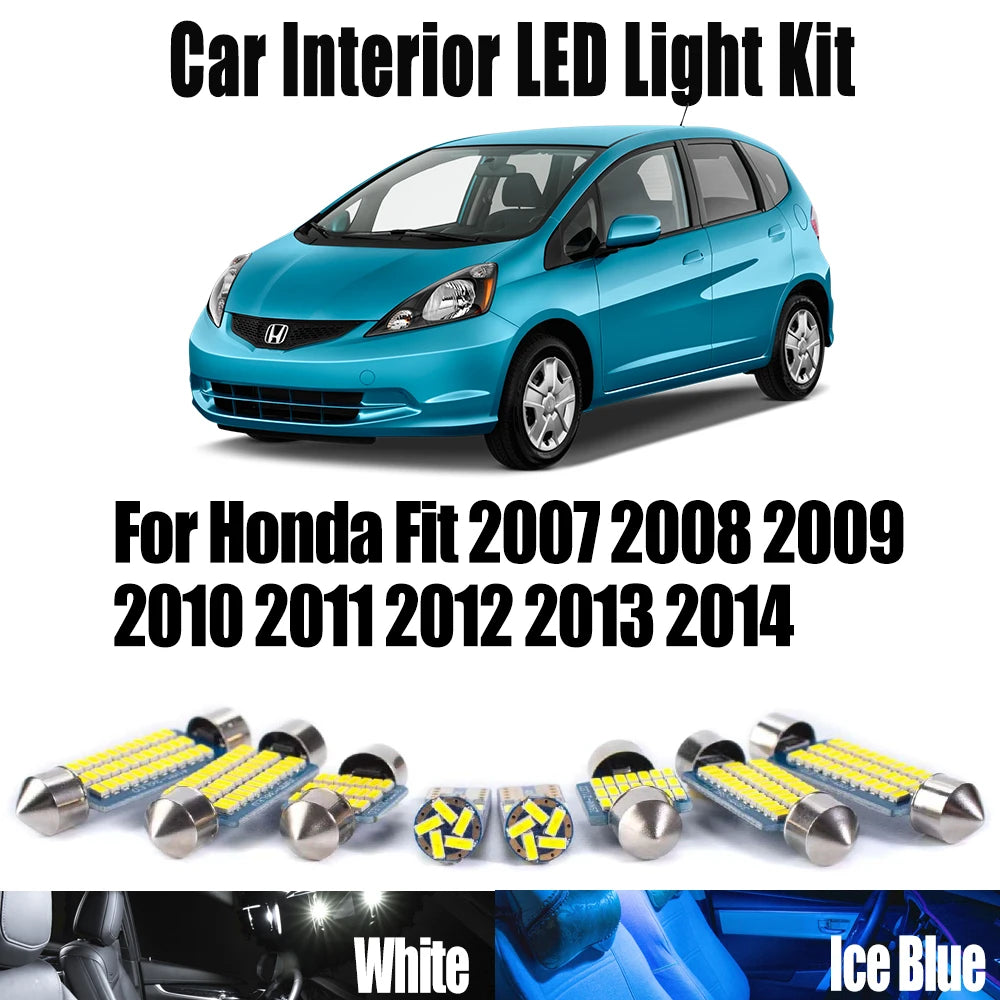 9-Piece LED Interior Light Kit for Honda Fit - Canbus Error-Free Bulbs | AUTOKITSHOP