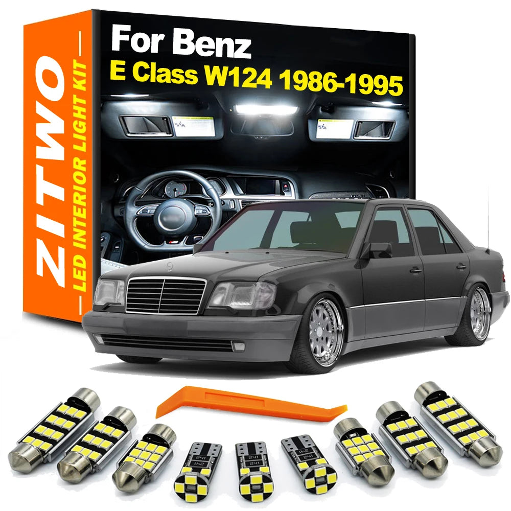 ZITWO 16Pcs LED Interior Dome Reading Light Kit For Mercedes Benz E Class W124 Sedan 1986-1996 License Plate Lamp Accessories
