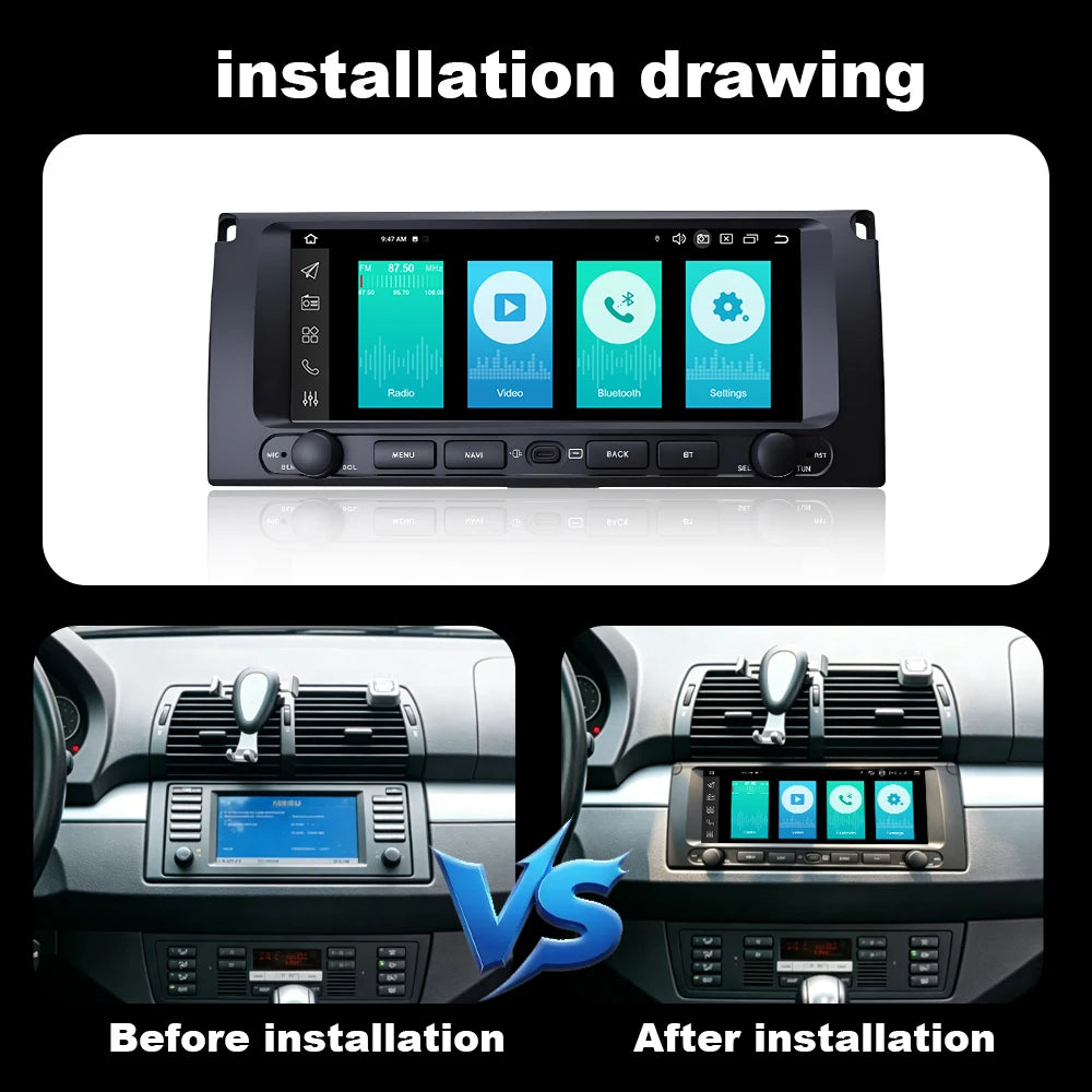 9.3 inch Android OS for BMW X5 E53 M5 1999 - 2003 Car Radio Multimedia Touch Screen Player
