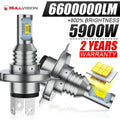 BULLVISION 2PCS H4 LED Lights 4300K 6000K 8000K 1:1 Mini Diode Motorcycle Lamp 5900W Hi/Lo