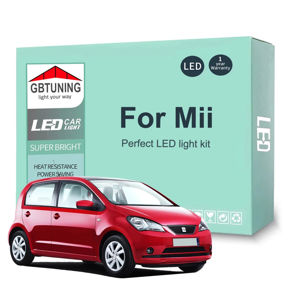 7-Piece LED Interior Light Kit for Seat Mii 2011-2017 - Canbus Dome Map Door Trunk Bulbs | AUTOKITSHOP