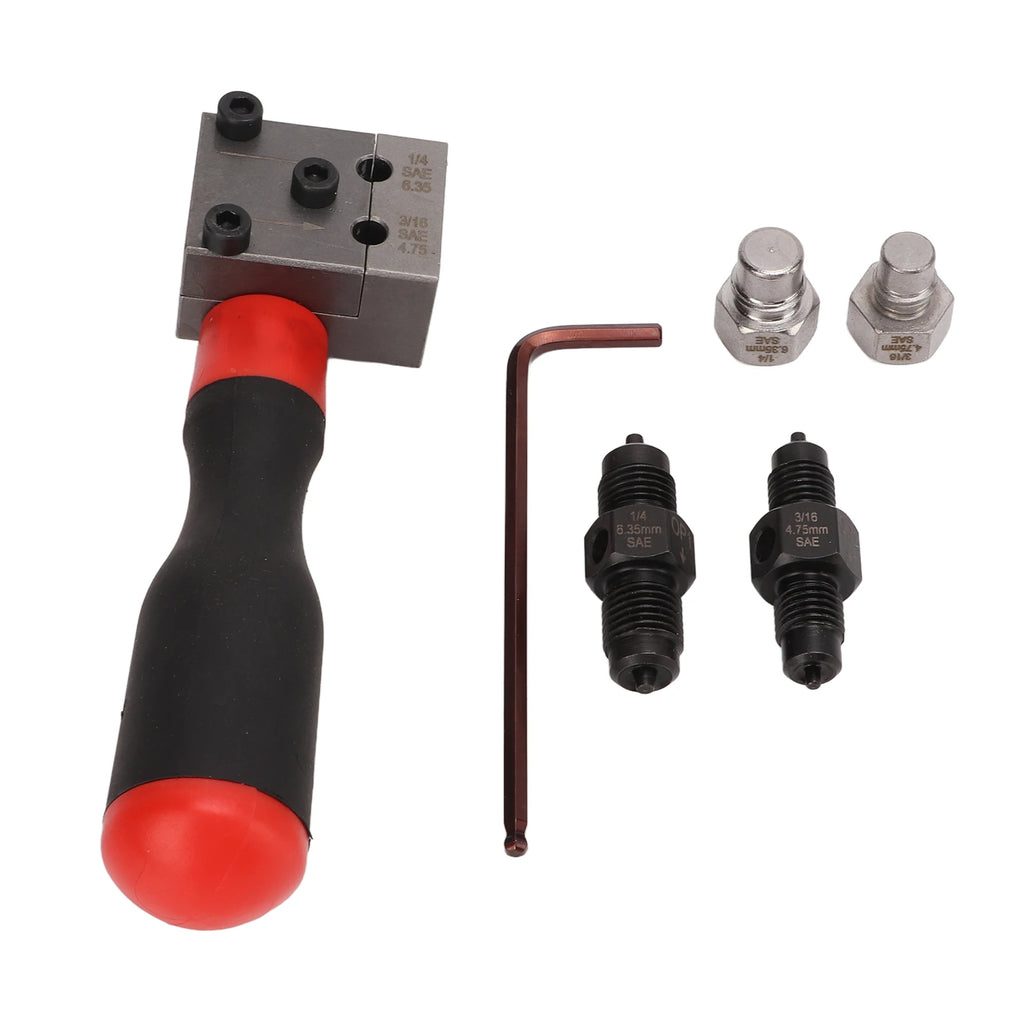 3/16in 1/4in Single Double Flare Adapter Pipe Flaring Kit Copper Tube Brake Line Universal Auto  - Automotive LED Light