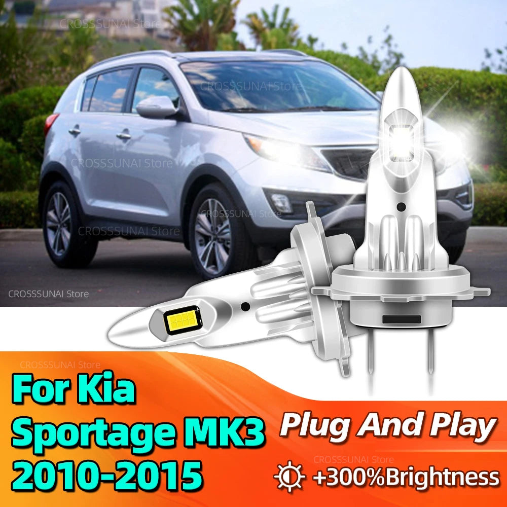 LED Headlight Bulbs 6000K Fanless 30000LM Wireless CSP Car Lights For Kia Sportage MK3 201