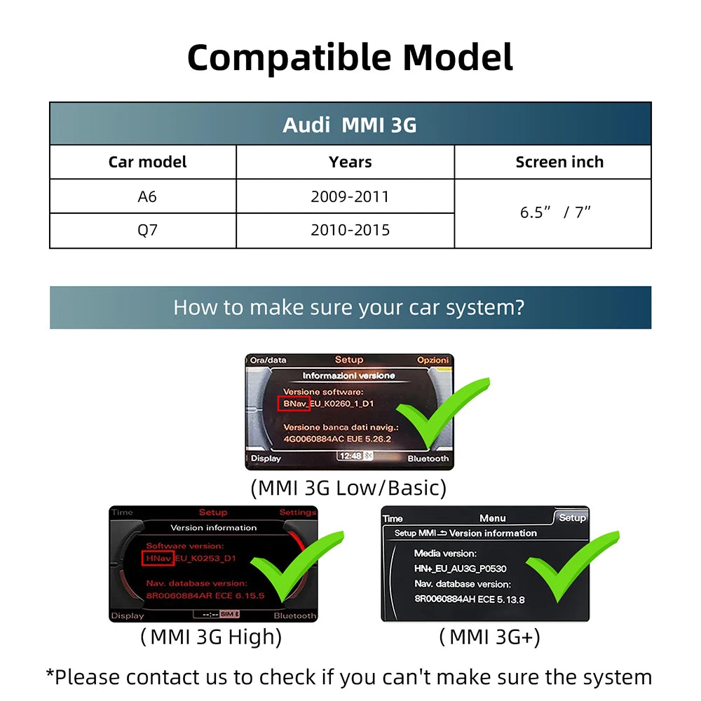 Wireless CarPlay for Audi A6 Q7 2009-2015 MMI 3G System With Android Auto Interface Mirror | AUTOKITSHOP