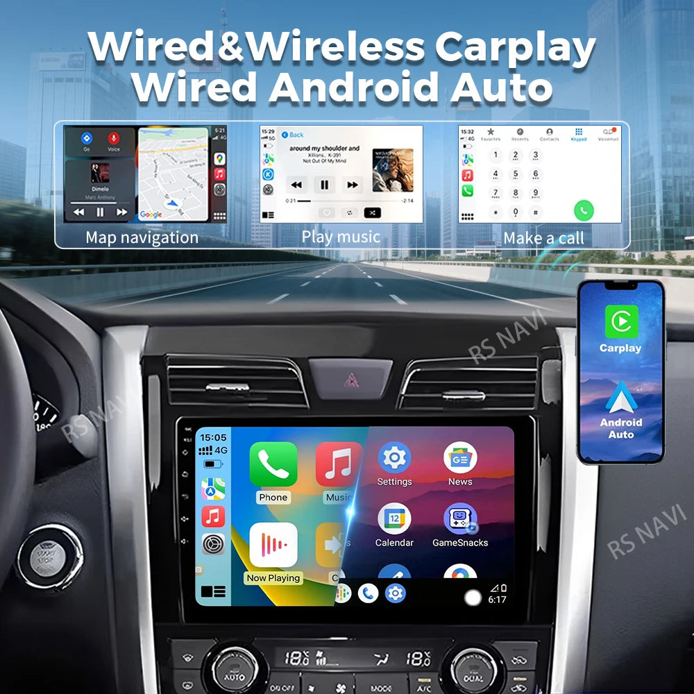 Android 16 Carplay Car Radio For Nissan Teana Altima 2013 2014 2015 GPS Multimedia Video P