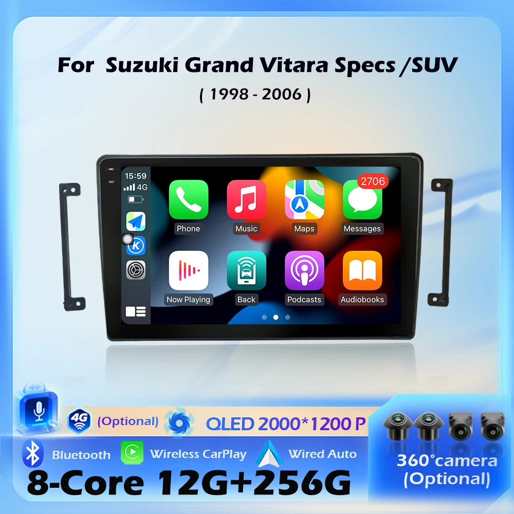 Android 16 Wireless CarPlay For Suzuki Grand Vitara Specs / SUV 1998-2006 Car Radio Multim