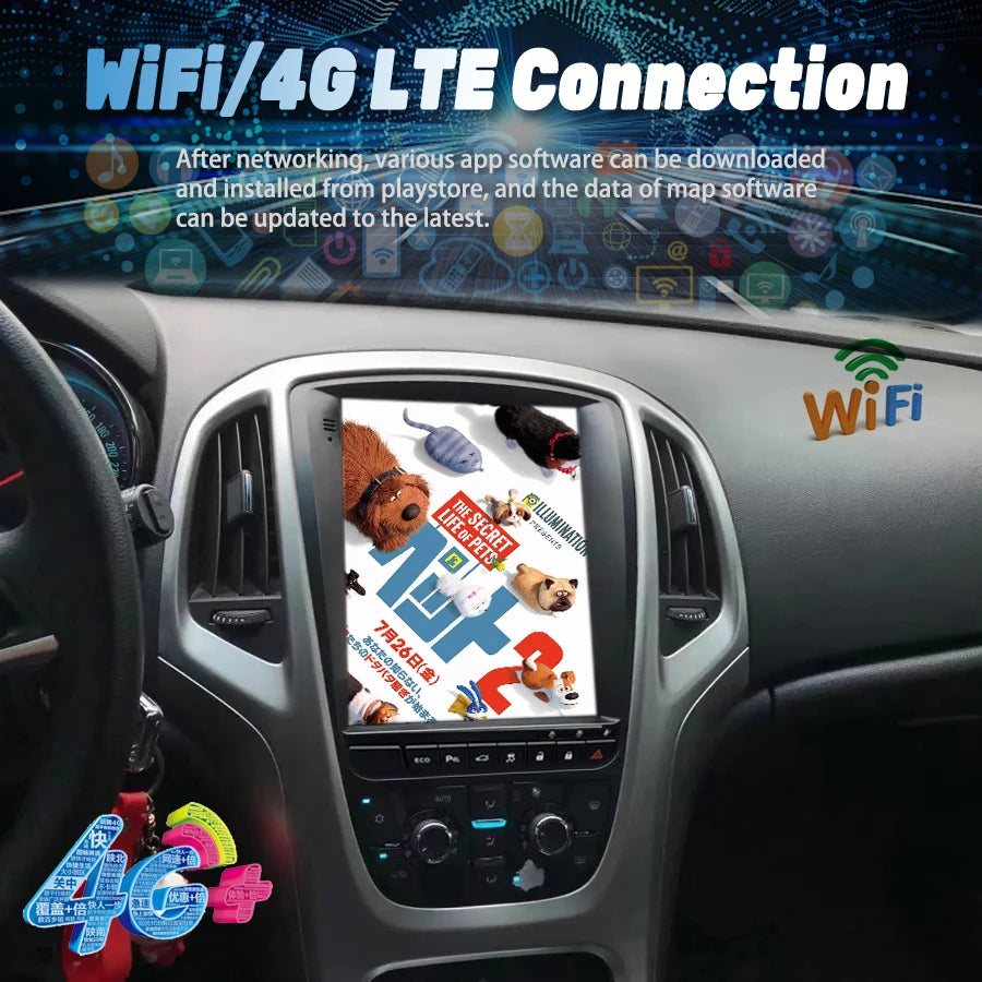 10.4" Touch Screen Android 14 Car Radio For Buick Excelle For Opel Astra J 2010-2014 With