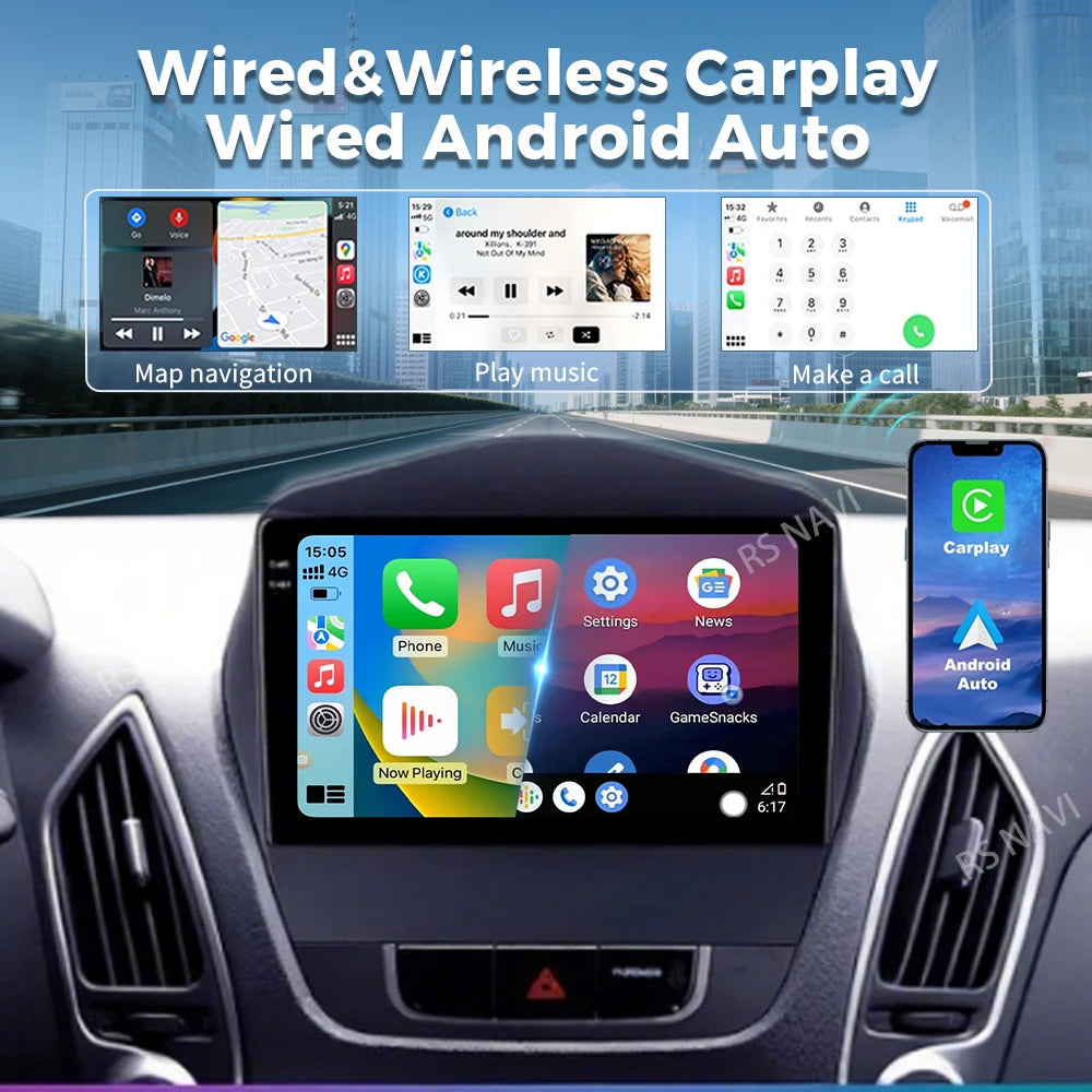 Android 16 For Hyundai Tucson 2 LM IX35 2009 -2015 2K QLED Android Car Radio Multimedia Vi
