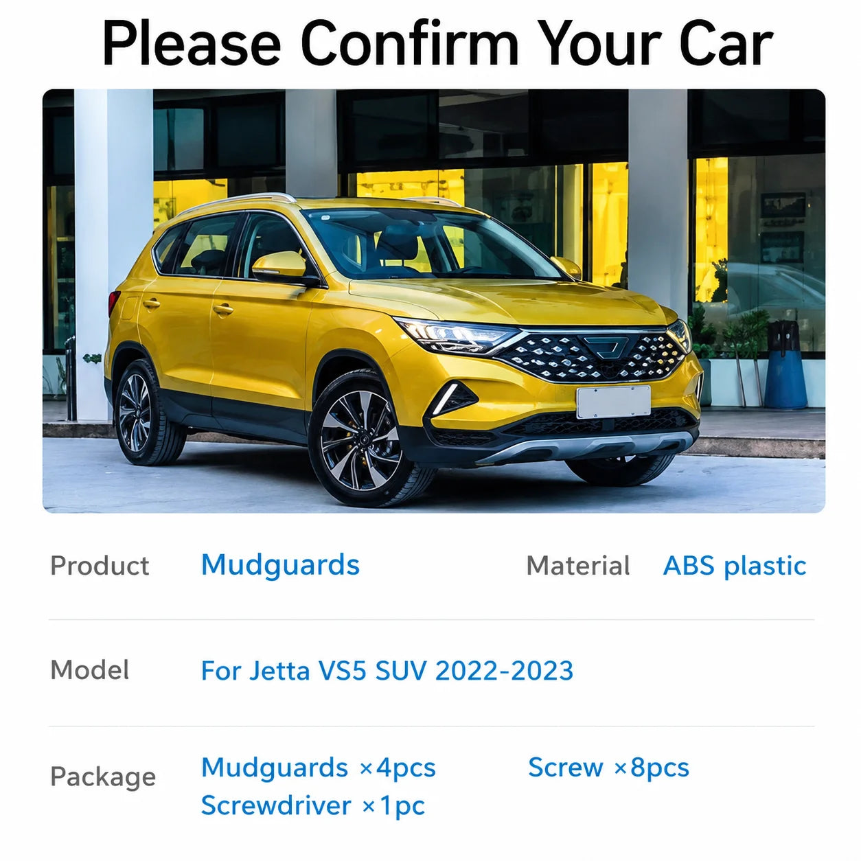 For Volkswagen VW Jetta VS5 2022-2023 Front Rear Mudguard Wheel Protector Anti-splash Mud  | AUTOKITSHOP