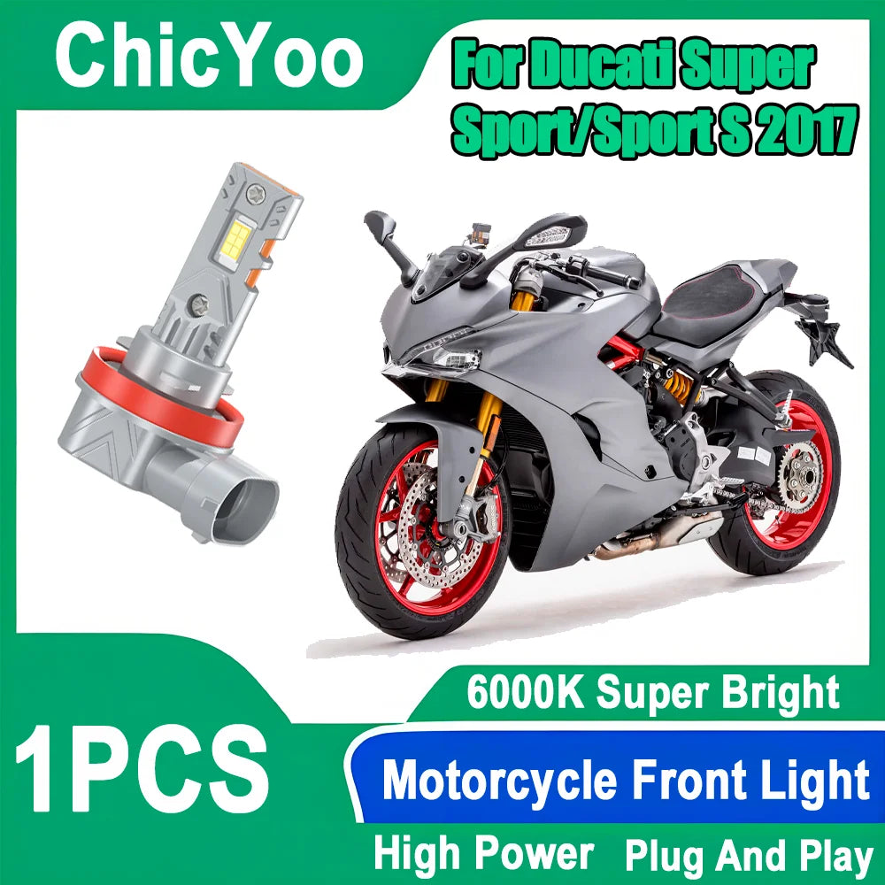 Motorcycle Front Light 6000K Super White LED H11 H8 H9 Moto Headlamp Plug and Play 12V For