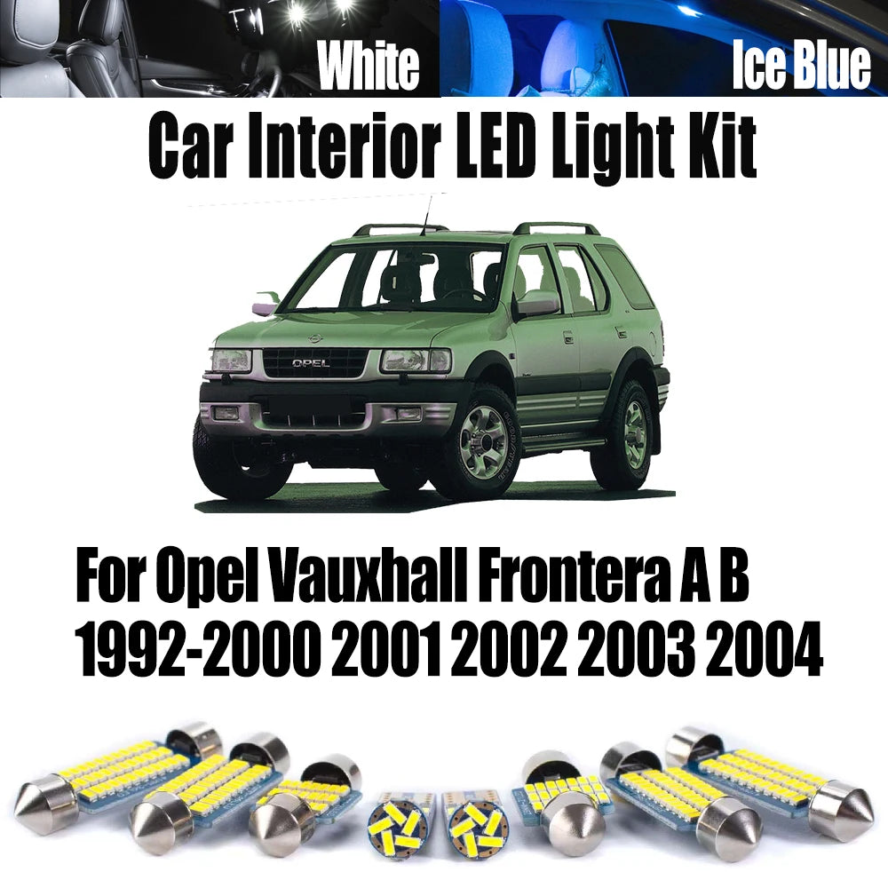 LED Interior Light Kit for Opel Vauxhall Frontera A B 1992- 2000 - Canbus Dome Map Door Trunk Bulbs | AUTOKITSHOP