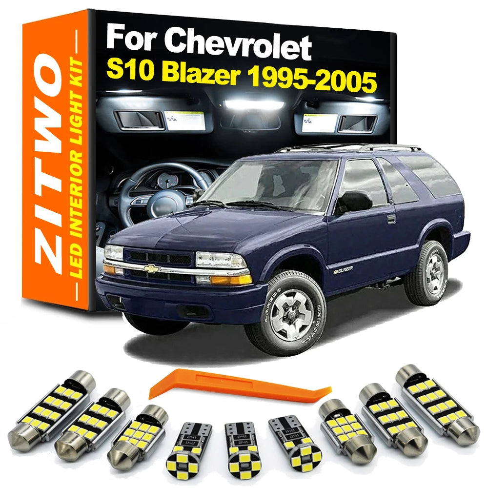 ZITWO 15Pcs Car LED Interior Light Bulb Kit For Chevrolet Chevy S10 Blazer 1995- for Chevrolet S10 1995-1999 - Canbus LE