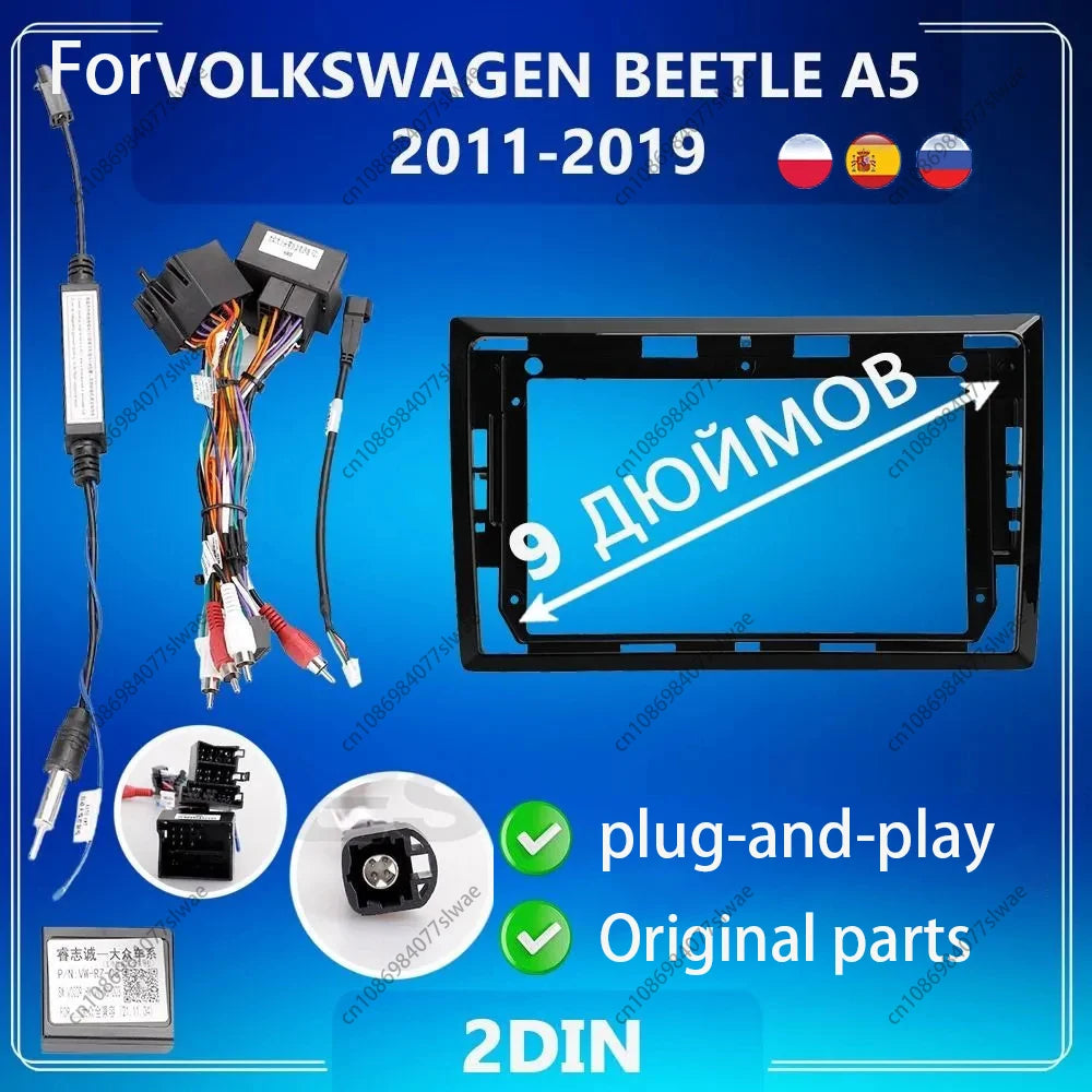 9 inch For VOLKSWAGEN BEETLE A5 2011-2019 Car Radio Fascias Android MP5 Stereo Player 2Din