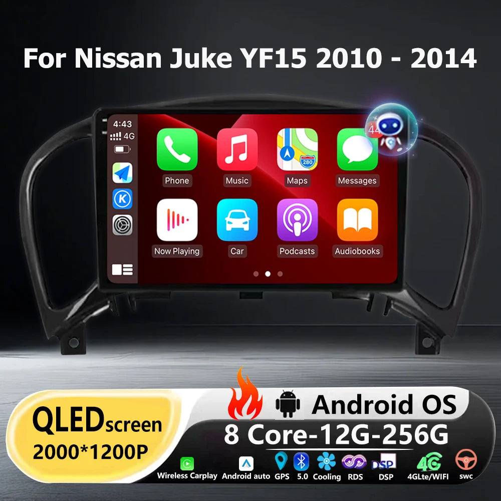 9'' Android 16 Auto For Nissan Juke YF15 2010 2011 2012 2013 2014 Car Radio Multimedia Pla