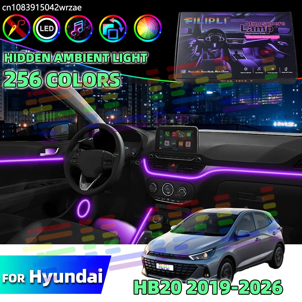 64 RGB - Ambient Light - for Hyundai HB20 2019-2026 - Car Interior Lighting | AUTOKITSHOP