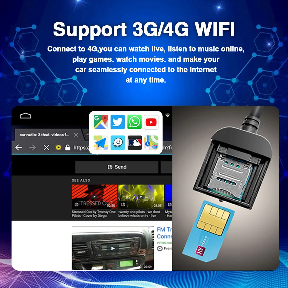 10.1" IPS Android 12 Car Radio GPS for Jeep Compass 2 MP 2016-2019 - 8G+128GB 4G LTE WiFi Carplay Stereo