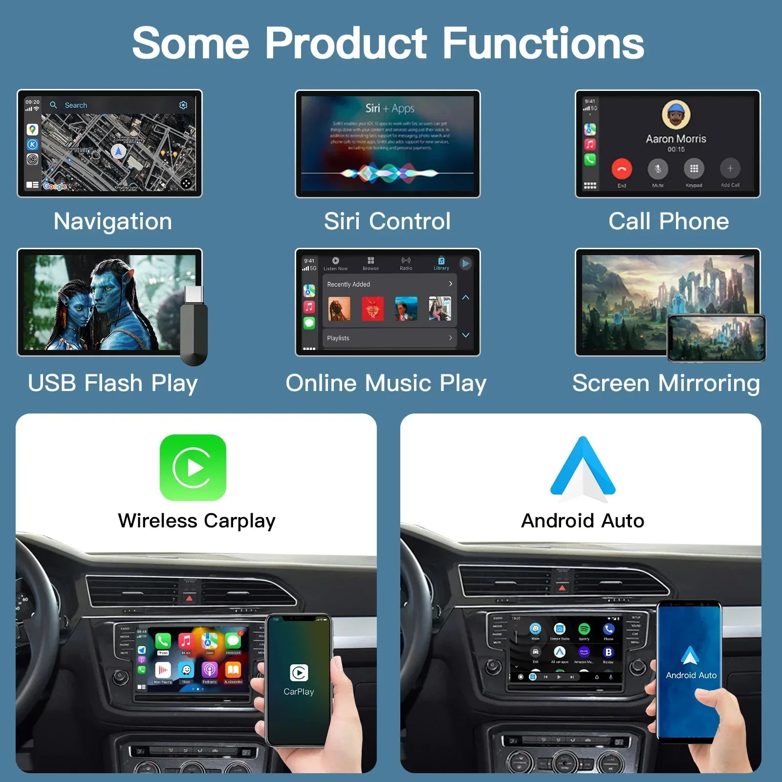Wireless Carplay Android Auto Module Box For VW Volkswagen Skoda Octavia A5 Golf 7 Polo Pa | AUTOKITSHOP