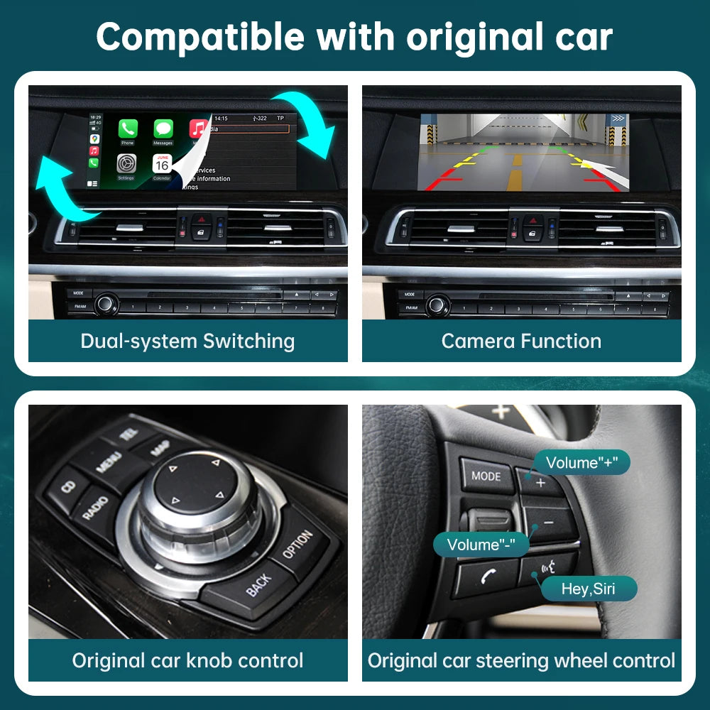 RoadTop Wireless CarPlay for BMW Series 5 7 F10 F11 F07 GT F01 F02 F03 F04 2009-2020 with