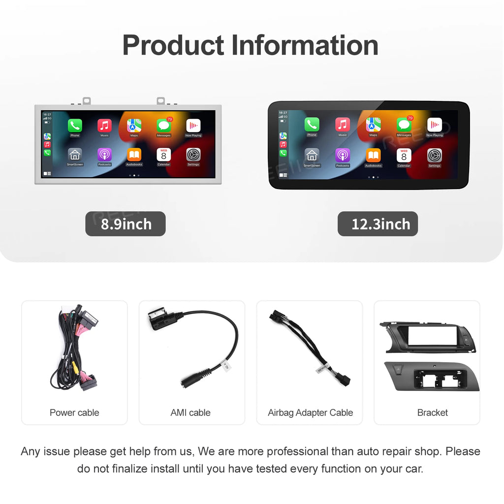 Suitable for Audi A4 A5 8.8 12.3-inch wireless touchscreen CarPlay,Android Auto,Linux syst