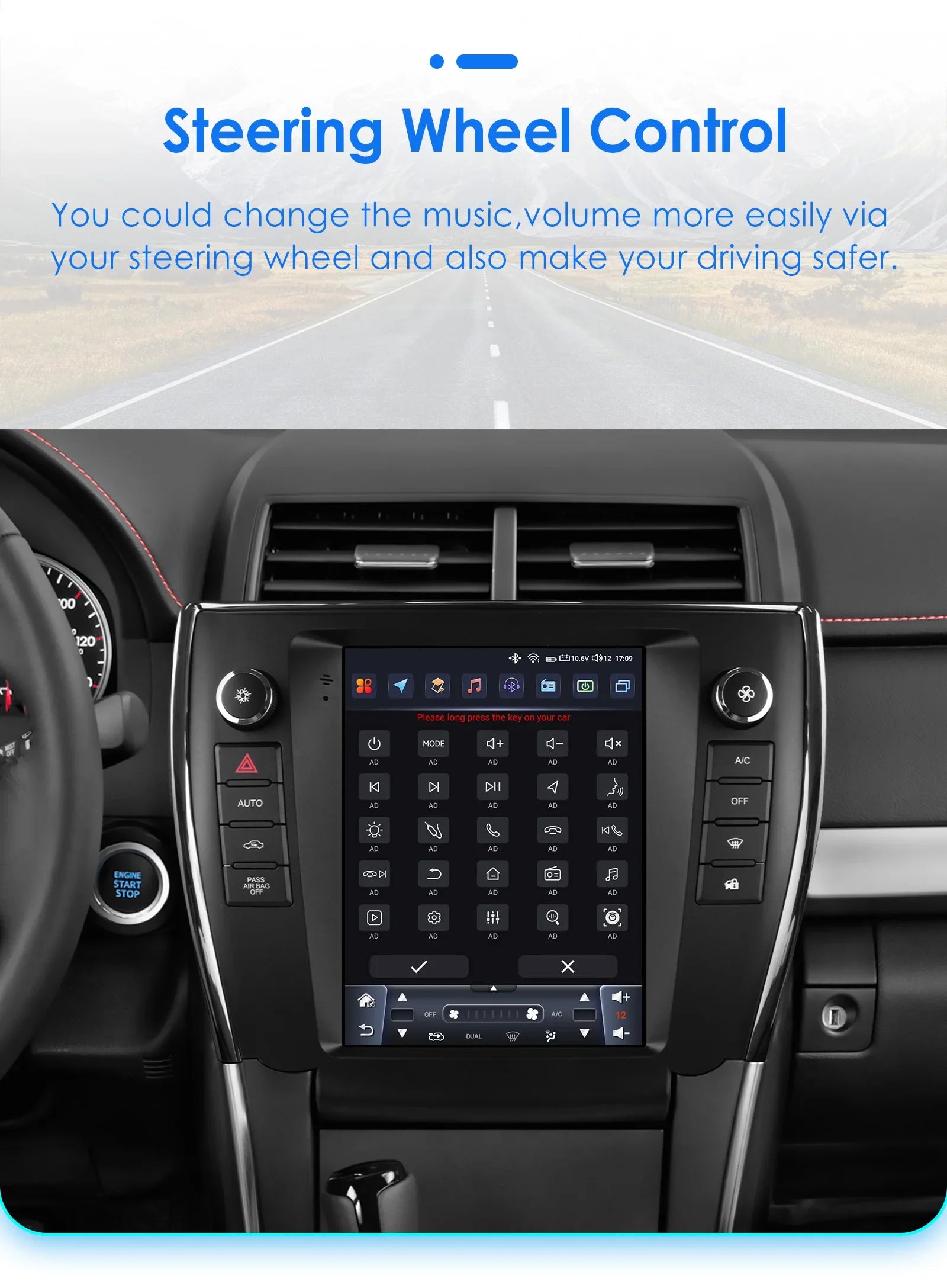 9.7"7862 Android 13 Car radio multimedia player For Toyota Camry 2015 2016 2017 4G Carplay