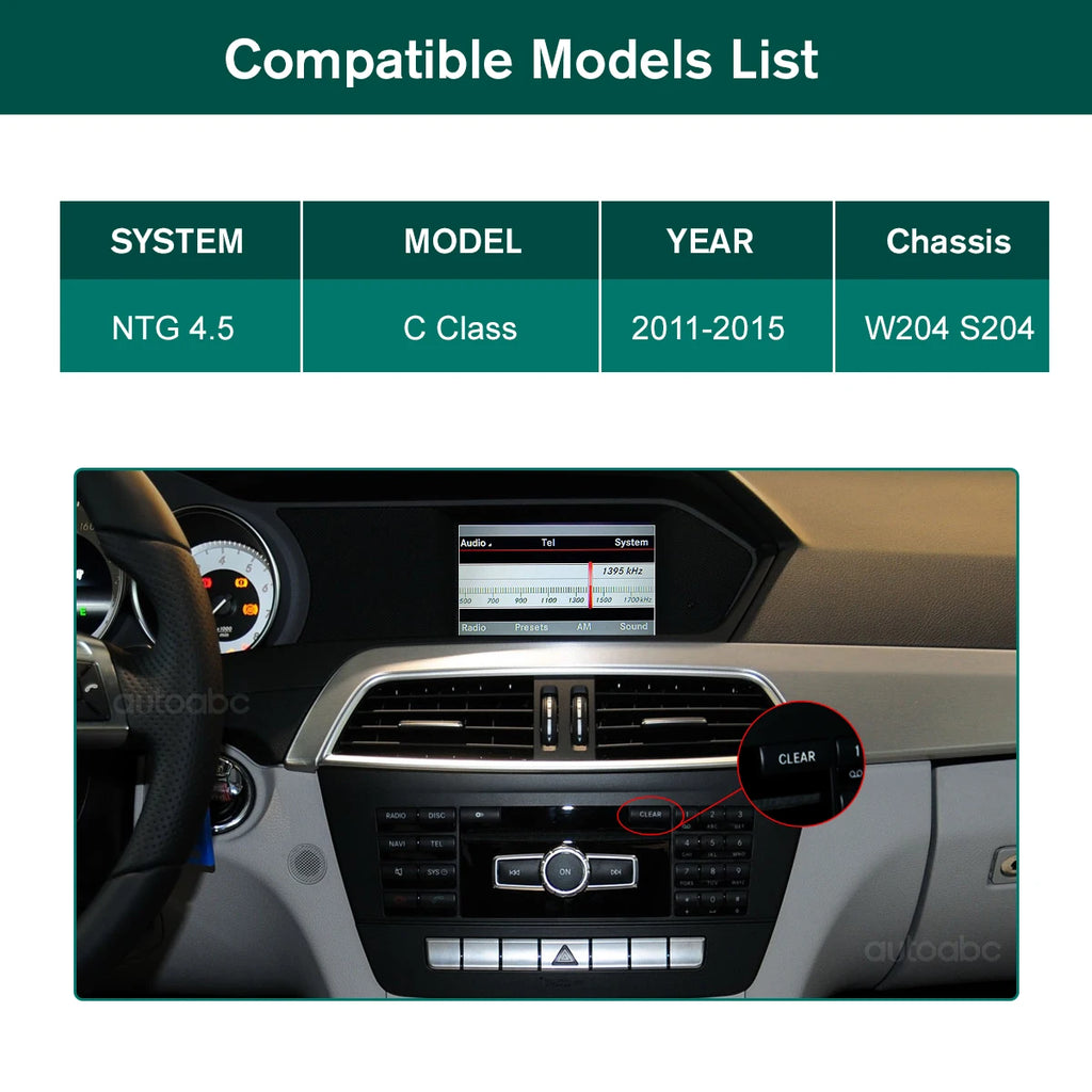 8.8"Screen For Mercedes Benz W204 C Class 2011-2015 Android Auto Wireless Carplay Car Mult | AUTOKITSHOP