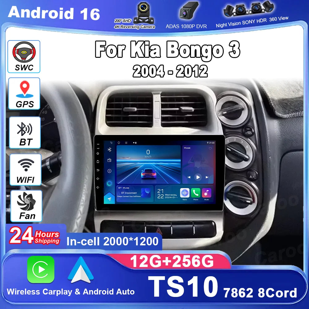 Android 16 Car Radio Stereo For Kia Bongo 3 2004 - 2012 Auto Multimedia Video Player WIFI