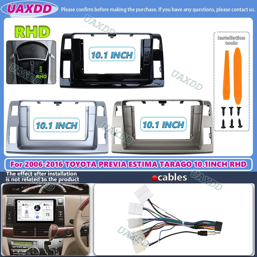 Fascia dautoradio pour Toyota Previa Estima Tarago DVD cadre stéréo adaptateur plaque mont