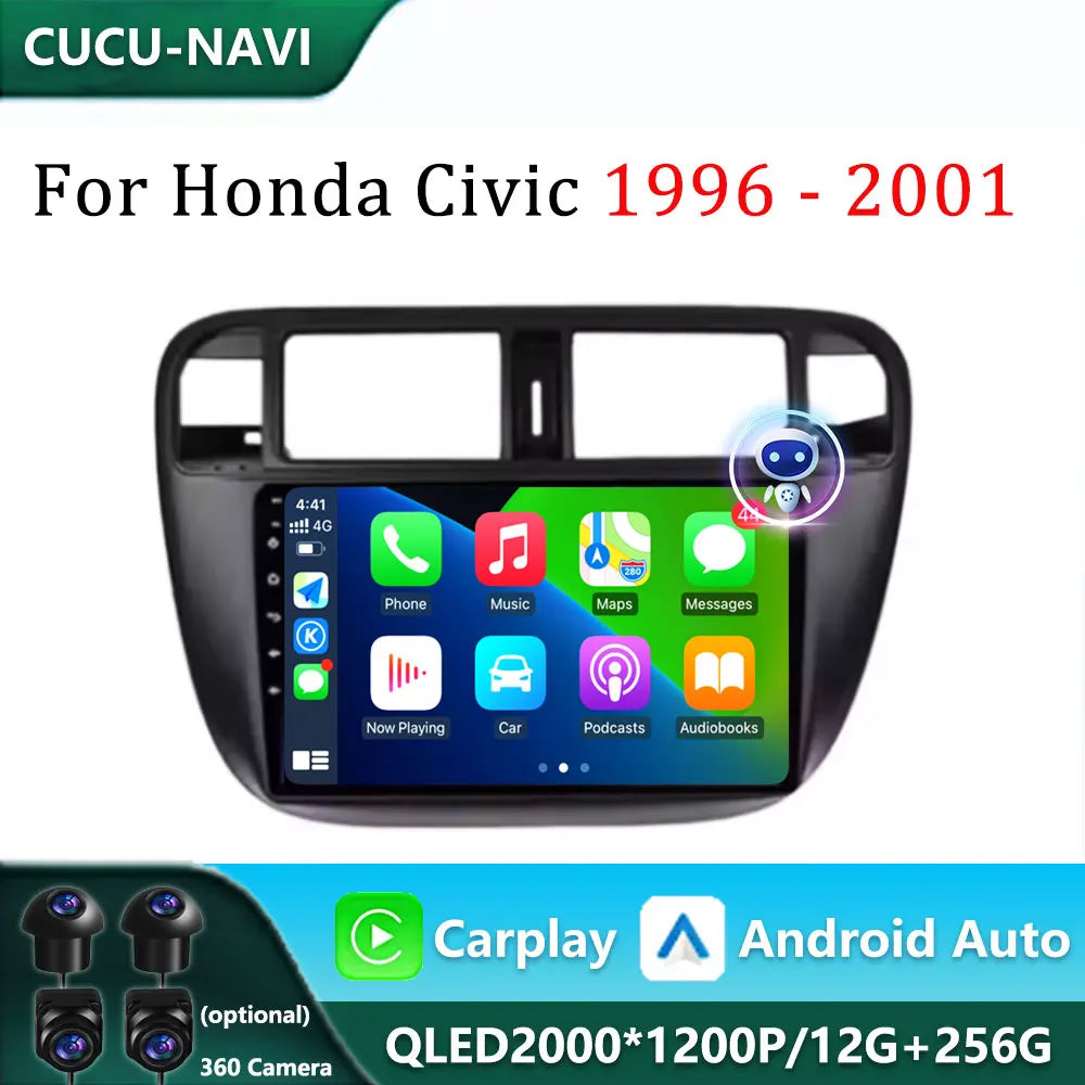 Left Hand Drive for Honda Civic (EJ/EK/EM) 1995 - 2001 Android Auto Car Radio Multimedia P | AUTOKITSHOP