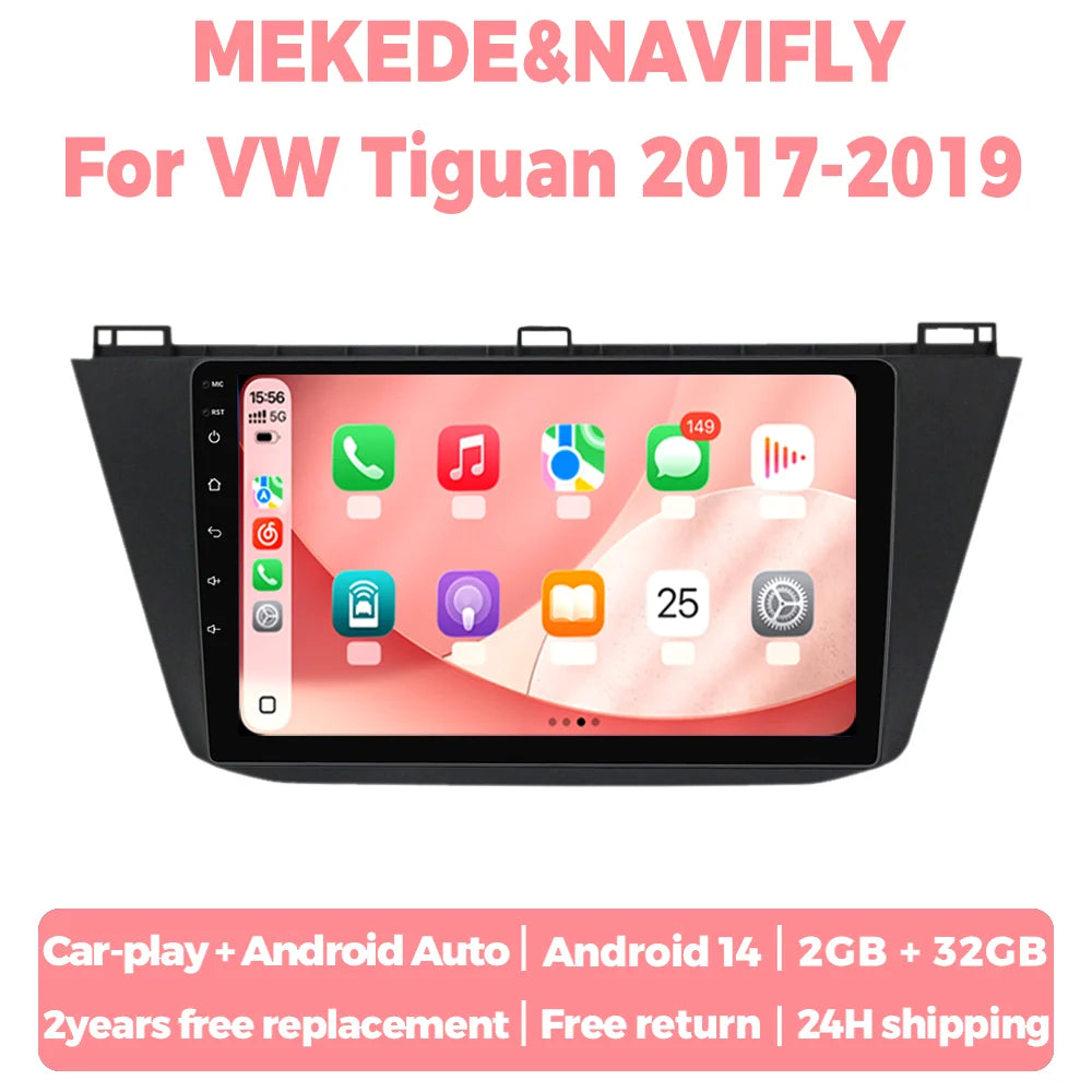 Wireless Carplay Android Autoradio For VW Tiguan 2017-2019 Android 14 Car Radio intelligen