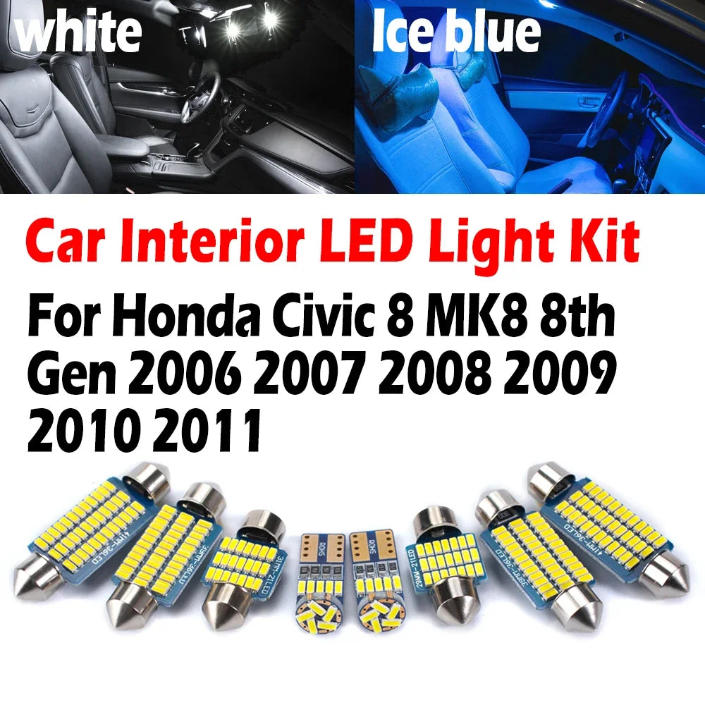 11-Piece LED Interior Light Kit for Honda Civic 8 MK8 8th Gen - Canbus Error-Free Bulbs | AUTOKITSHOP