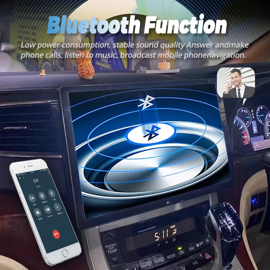 13.3" 2K Screen Android Car Multimedia Video Player For TOYOTA Alphard 20 Series Vellfire