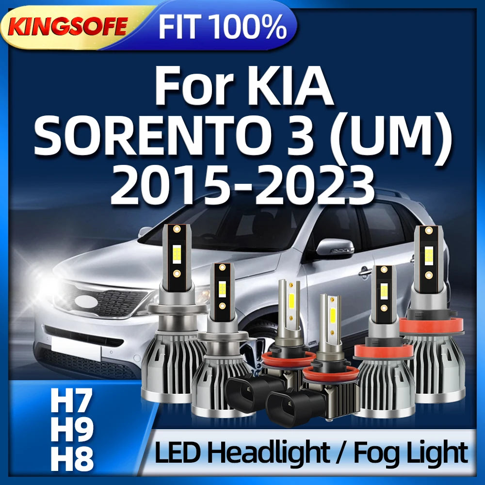 Roadsun Car LED Headlight Bulb 30000LM H7 H8 H9 Lamp For KIA SORENTO 3 (UM) 2015 2016 2017
