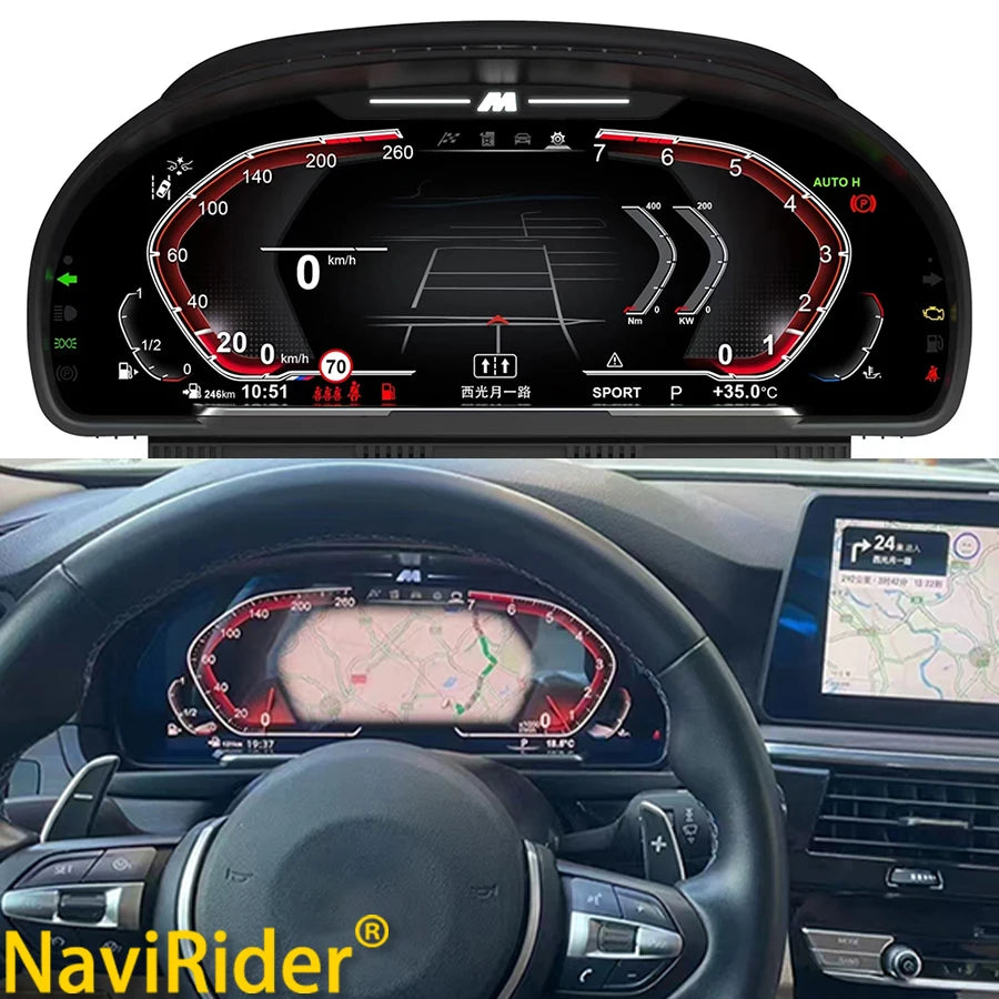 For BMW 5 Series X5 7series F10 F15 F01 Linux Digital Cluster Virtual Cockpit Car LCD Dash