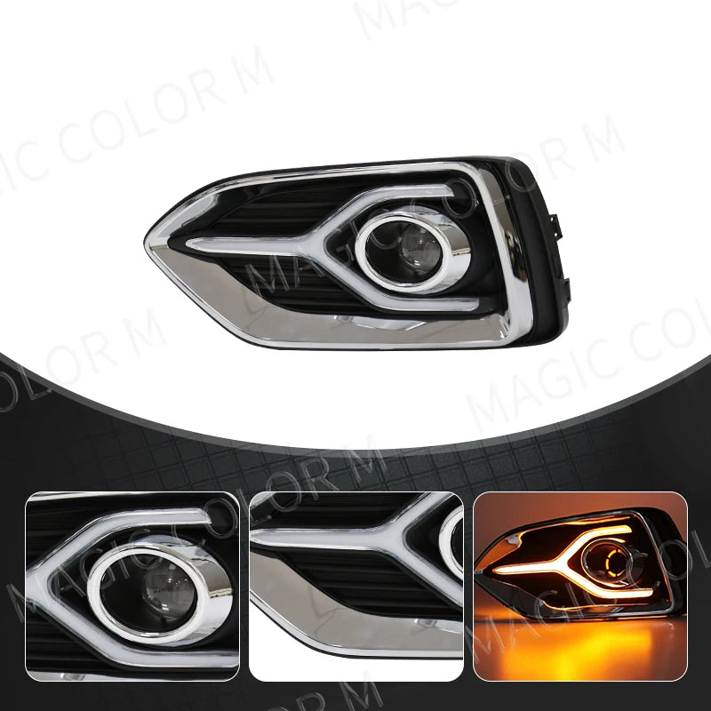 For Hyundai Accent 2018 2019 2020 DRL Daytime Running Light Fog Lamp Turn Signal Car Flash | AUTOKITSHOP