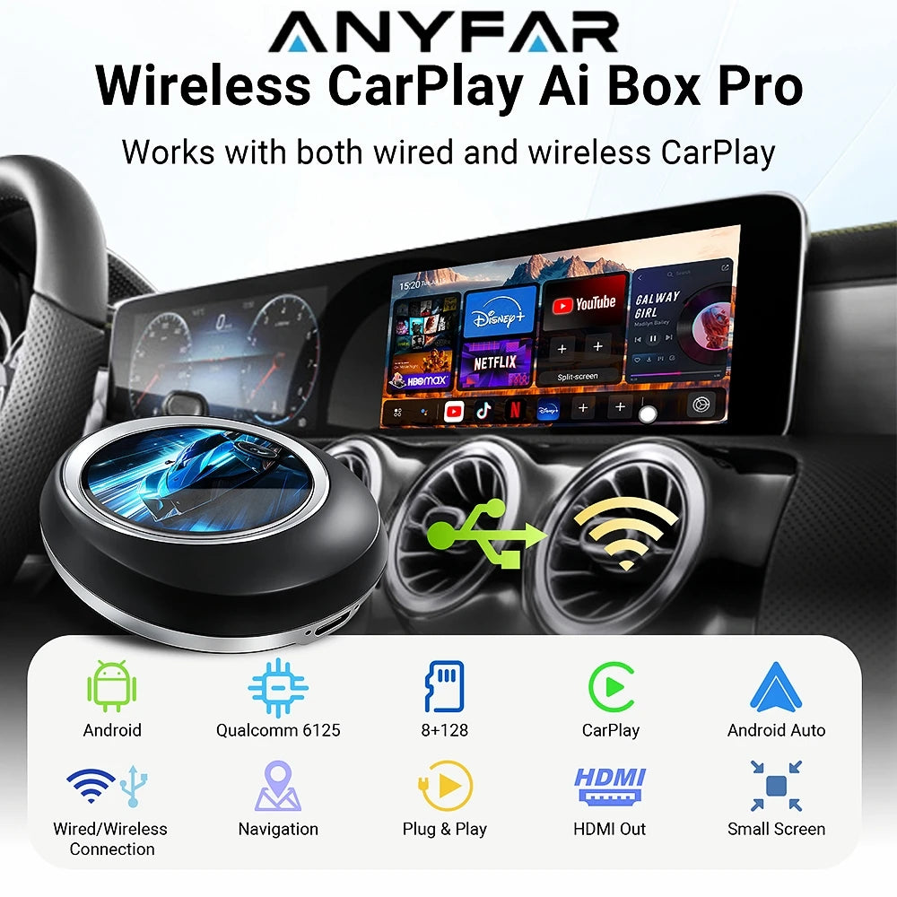 Android 13 AI Box Wireless CarPlay For BMW ID6 ID7 ID8 ID9 For VW Audi Kia Fiat Ford Toyot | AUTOKITSHOP