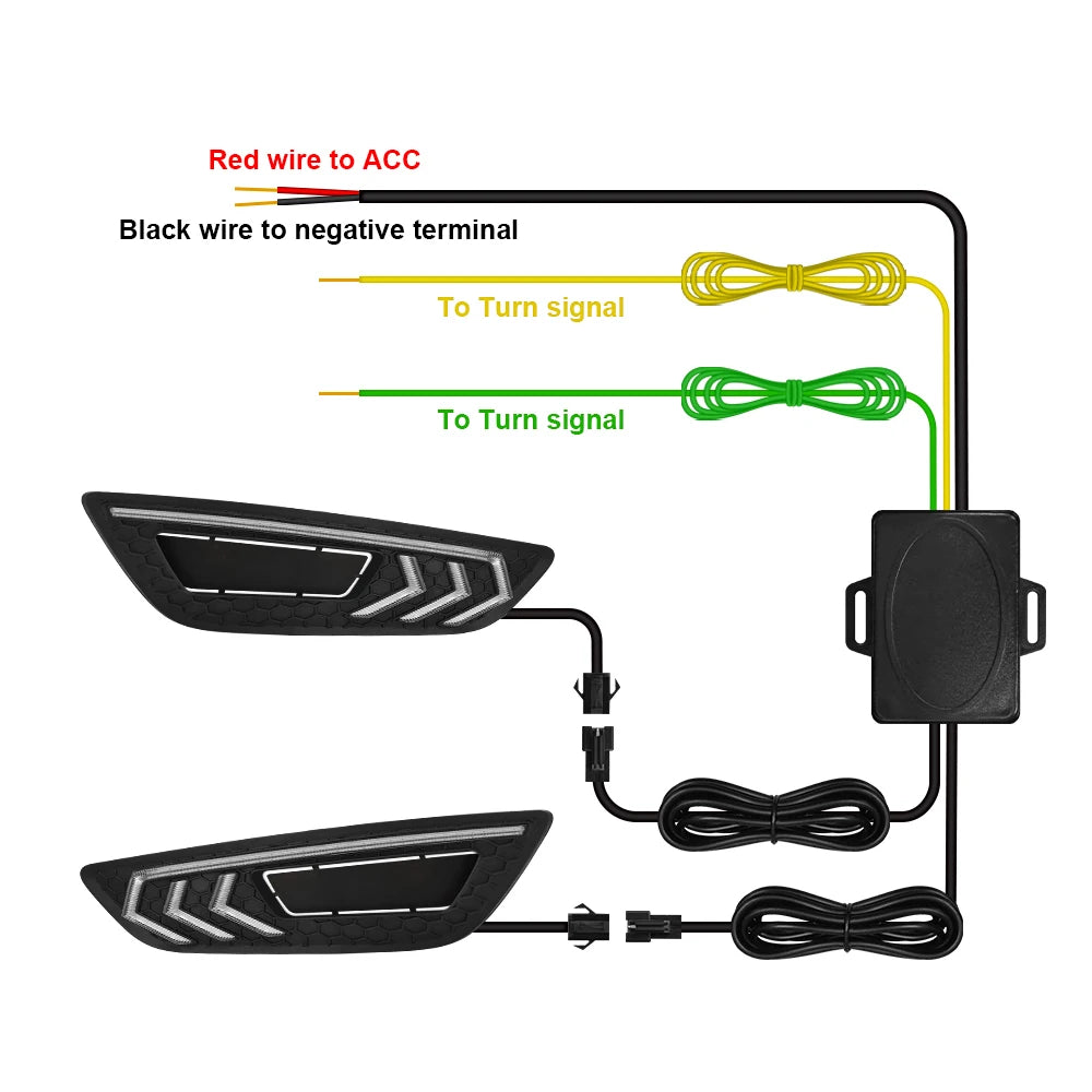 For Ford Focus DRL Led Fog Lamps Chrome Trim 2015 2016 2017 2018 Daytime Running Lights Dy | AUTOKITSHOP