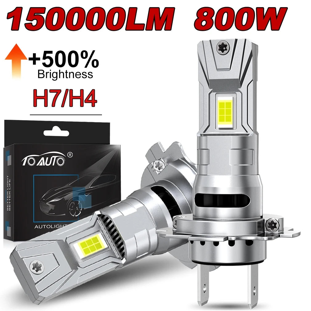 H7 H4 LED Headlight 1:1 Mini Size Car Headlight H11 9005 HB3 9006 HB4 LED Bulbs Auto Lamp