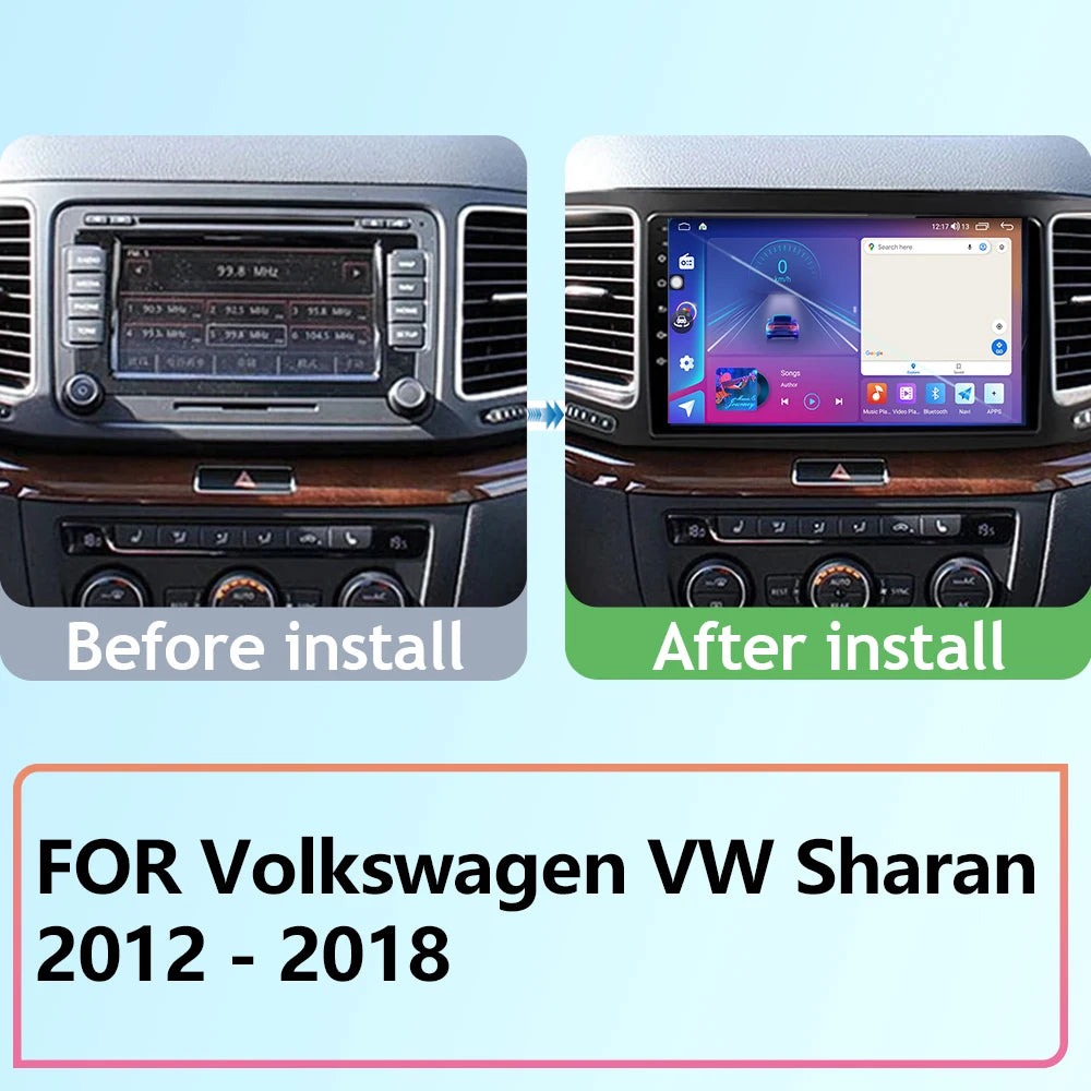 Car Android For Volkswagen VW Sharan 2012 - 2018 Auto Radio Stereo Head Unit Multimedia Pl