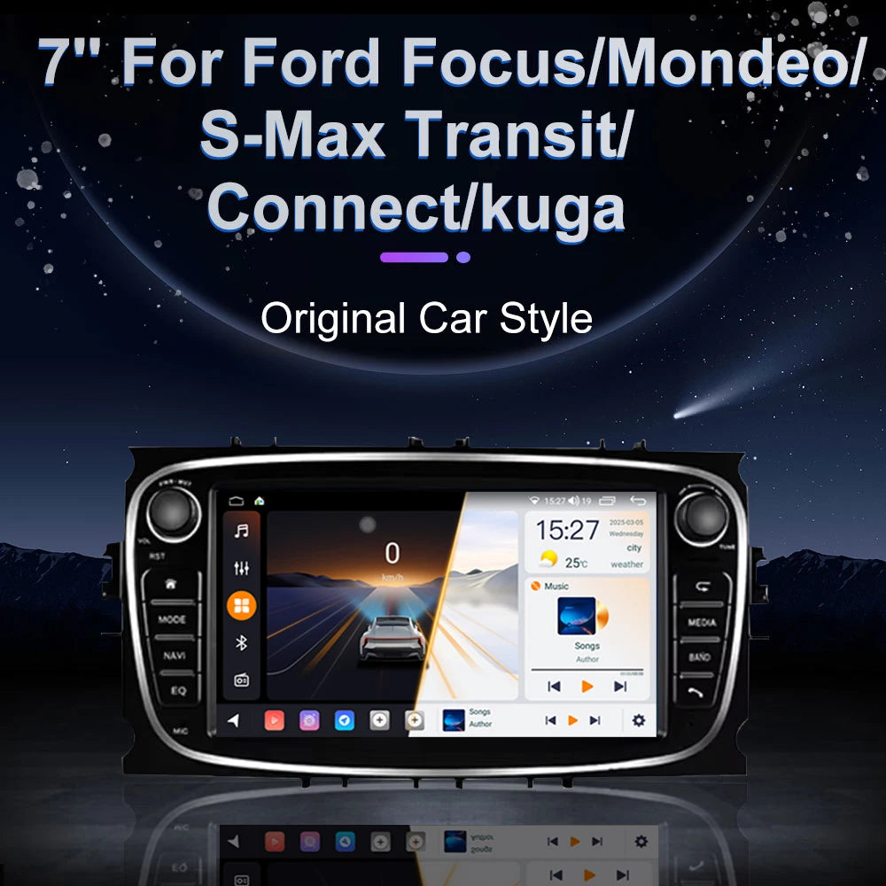 8+128 GPS Navigation 7" Screen For Fiat Focus 2008 - 2011 Android 14 Car Stereo Radio Mult