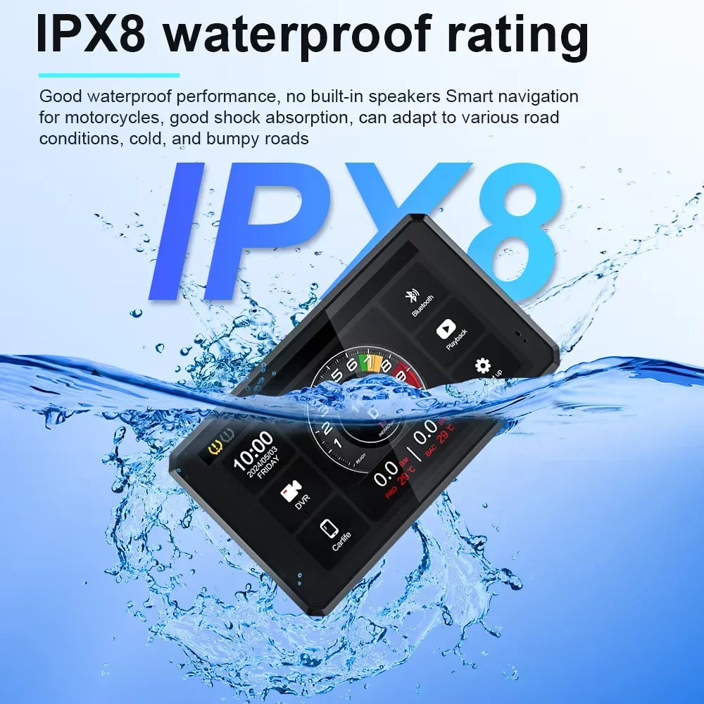 6 Inch Navigation Motorcycle Waterproof Carplay Display Screen Portable Motorcycle Wireles