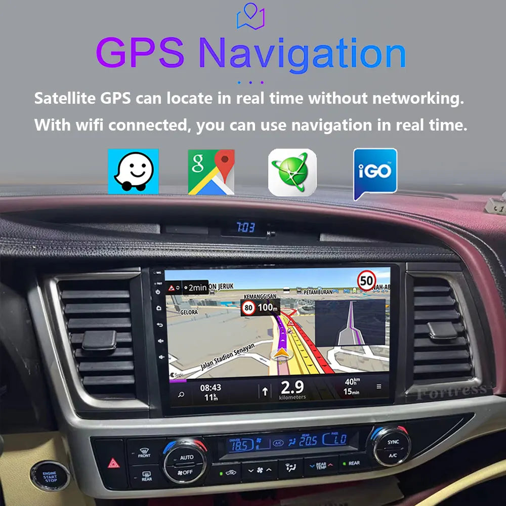 For Toyota Highlander 3 XU50 2013 - 2018 Carplay Auto 4G+WIFI GPS Car Radio Navigation Mul