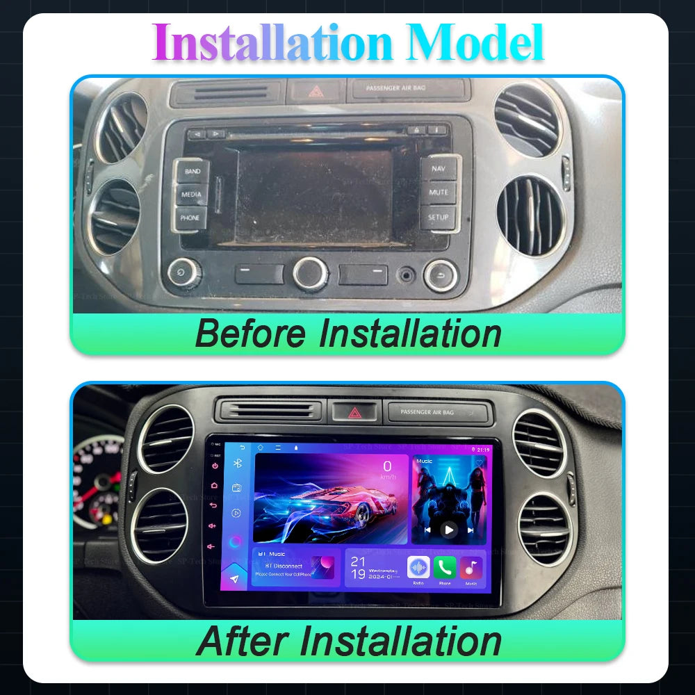 Android 16 Auto Carplay For Vw Volkswagen Tiguan 1 Nf 2006 2008-2012 2013 2014 2015 2016 C | AUTOKITSHOP