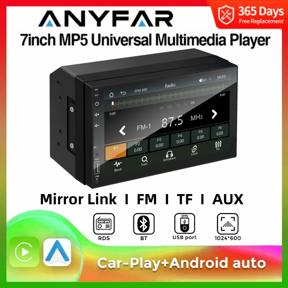 2Din 7 Inch HD Screen Full Touch Carplay Android Auto Car Raido Multimedia MP5 Player Ster | AUTOKITSHOP